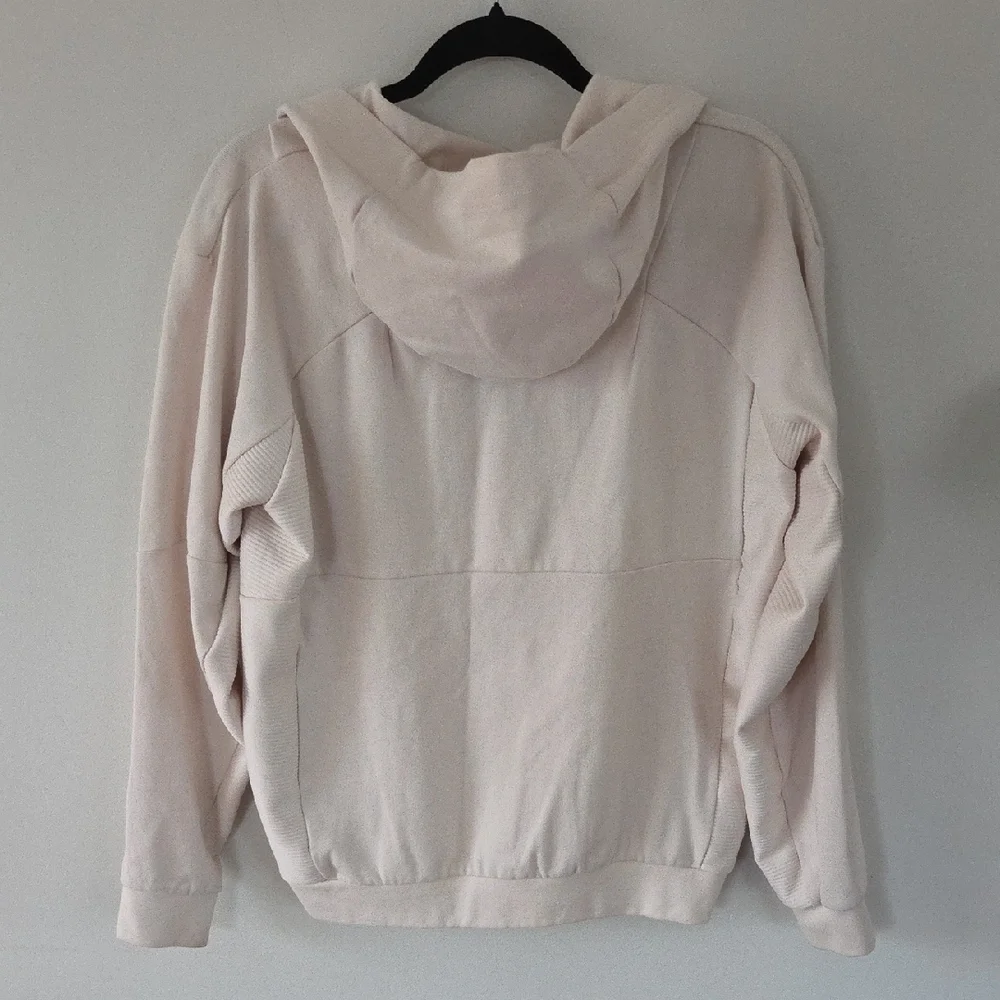 Adidas Cream and Black 1/4 Zip Hoodie